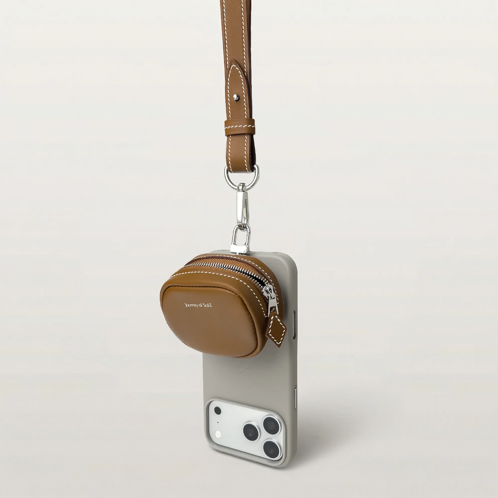 AirPods 拉鍊收納小包 – 馬鞍色